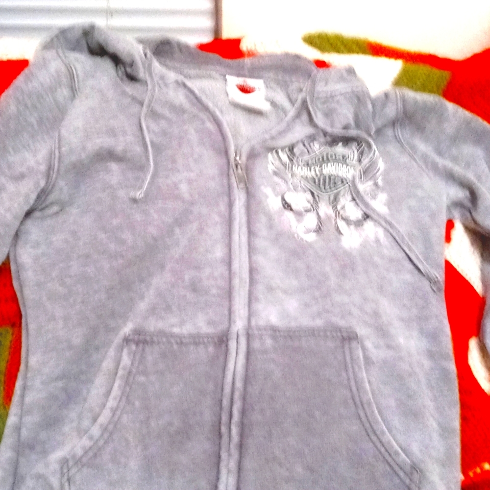 Harley-davidson ladies grayish hoodie